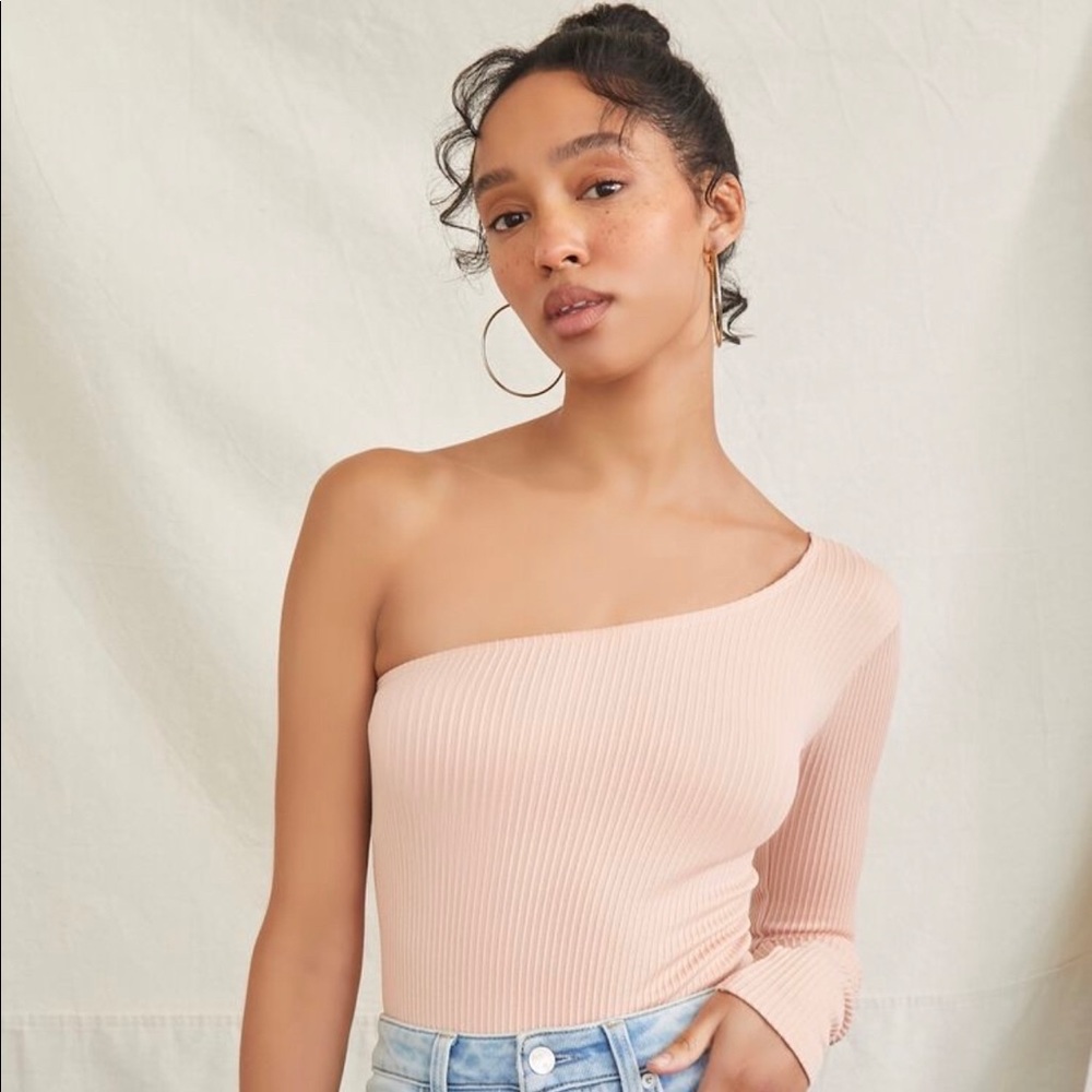 F21 Ribbed one should bodysuit